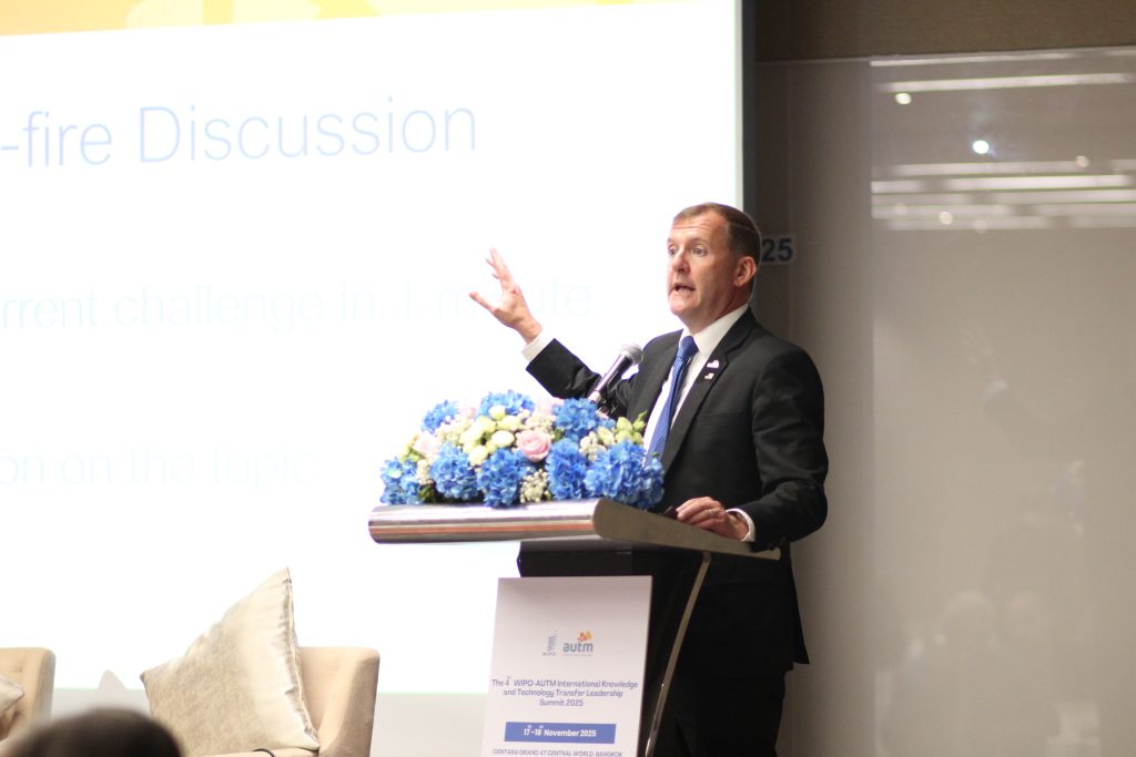 The Institute of Technology and Innovation Management (INT), Mahidol University, participated in the International Knowledge and Technology Transfer Leadership Summit 2025, organized by AUTM and WIPO on November 17-18, 2025, at Centara Grand, CentralWorld, Bangkok. The summit provided a platform for global leaders in technology transfer to exchange knowledge and best practices.