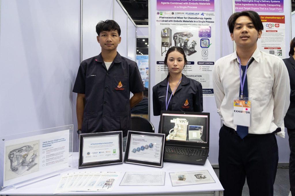 ผลงาน Pharmaceutical Mixer for Chemotherapy Agents Combined with Embolic Materials in a Single Process โดย อาจารย์ ดร. เอกชัย วารินศิริรักษ์ และคณะ จาก คณะวิศวกรรมศาสตร์